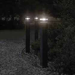 vidaXL Lampadaires d'extérieur avec sortie 3 pcs noir 80 cm aluminium