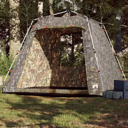 vidaXL Tente de pêche 4 personnes camouflage libération rapide