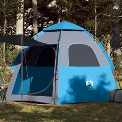 vidaXL Tente de camping cabine 4 personnes bleu libération rapide