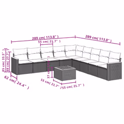 VidaXL 3258460 ensemble de meubles de jardin