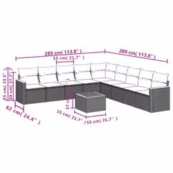VidaXL 3258467 ensemble de meubles de jardin