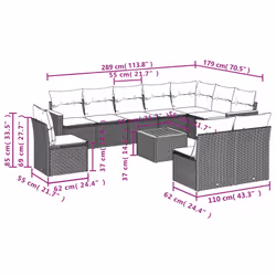 VidaXL 3258472 ensemble de meubles de jardin