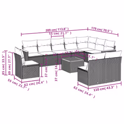 VidaXL 3258476 ensemble de meubles de jardin