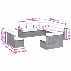 VidaXL 3258486 ensemble de meubles de jardin