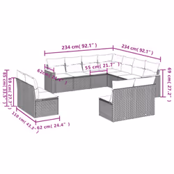 VidaXL 3258490 ensemble de meubles de jardin