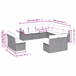 VidaXL 3258492 ensemble de meubles de jardin