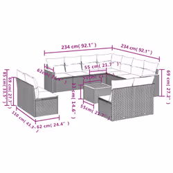 VidaXL 3258496 ensemble de meubles de jardin
