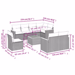 VidaXL 3258569 ensemble de meubles de jardin