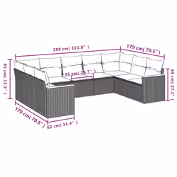 VidaXL 3258682 ensemble de meubles de jardin