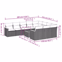 VidaXL 3258738 ensemble de meubles de jardin
