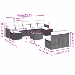 VidaXL 3258784 ensemble de meubles de jardin