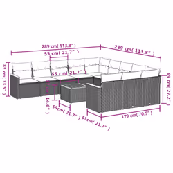 VidaXL 3258829 ensemble de meubles de jardin