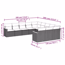 VidaXL 3258840 ensemble de meubles de jardin