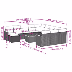 VidaXL 3258985 ensemble de meubles de jardin
