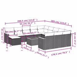 VidaXL 3258994 ensemble de meubles de jardin