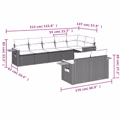VidaXL 3259388 ensemble de meubles de jardin