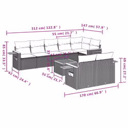 VidaXL 3259389 ensemble de meubles de jardin