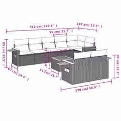 VidaXL 3259391 ensemble de meubles de jardin