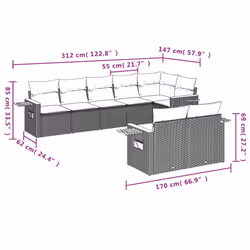 VidaXL 3259393 ensemble de meubles de jardin