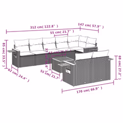 VidaXL 3259396 ensemble de meubles de jardin