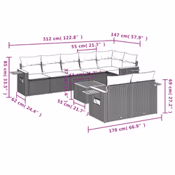 VidaXL 3259399 ensemble de meubles de jardin