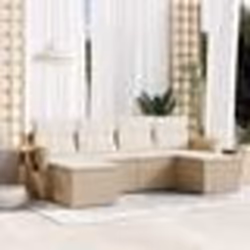 vidaXL Salon de jardin avec coussins 6 pcs beige résine tressée