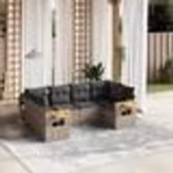 vidaXL Salon de jardin 6 pcs avec coussins gris résine tressée