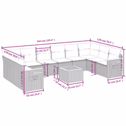 VidaXL 3259567 ensemble de meubles de jardin