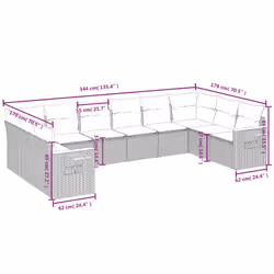 VidaXL 3259575 ensemble de meubles de jardin