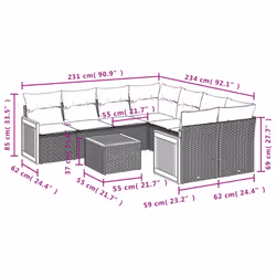 VidaXL 3259910 ensemble de meubles de jardin