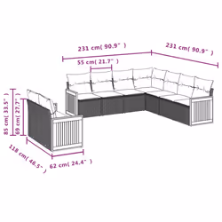 VidaXL 3260182 ensemble de meubles de jardin