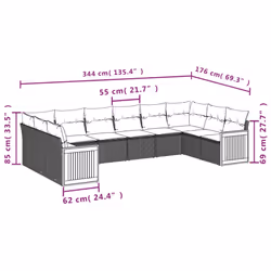 VidaXL 3260408 ensemble de meubles de jardin