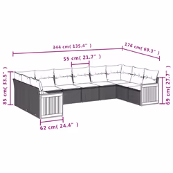 VidaXL 3260414 ensemble de meubles de jardin