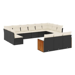 VidaXL 3260537 ensemble de meubles de jardin Noir, Crème