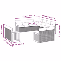 VidaXL 3260590 ensemble de meubles de jardin