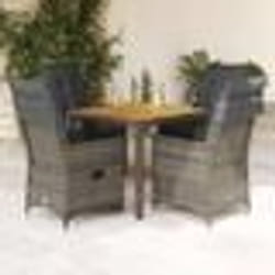 vidaXL Ensemble à manger de jardin 5 pcs coussins gris résine tressée