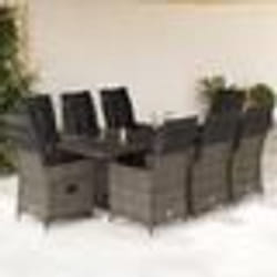 vidaXL Ensemble à manger de jardin 9 pcs coussins gris résine tressée