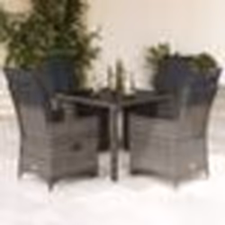 vidaXL Ensemble de bistro de jardin 5 pcs coussins gris poly rotin