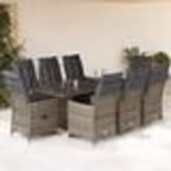vidaXL Ensemble de bistro de jardin 9 pcs coussins gris poly rotin