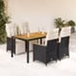 vidaXL Ensemble de bistro de jardin 5 pcs coussins noir poly rotin