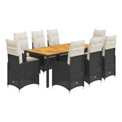 VidaXL 3276982 ensemble de meubles de jardin Noir, Crème