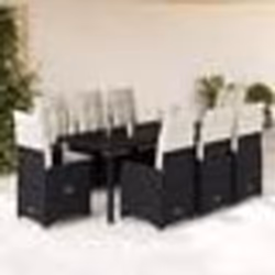 vidaXL Ensemble de bistro de jardin 9 pcs coussins noir poly rotin