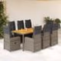 vidaXL Ensemble de bistro de jardin 9 pcs coussins gris poly rotin