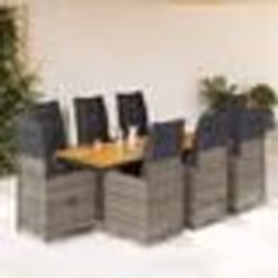 vidaXL Ensemble de bistro de jardin 9 pcs coussins gris poly rotin