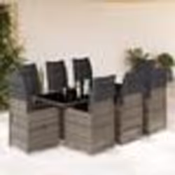 vidaXL Ensemble de bistro de jardin 9 pcs coussins gris poly rotin