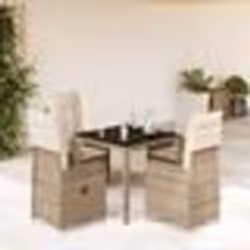 vidaXL Ensemble de bistro de jardin 5 pcs coussins beige poly rotin