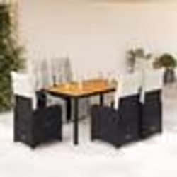 vidaXL Ensemble de bistro de jardin 7 pcs coussins noir poly rotin