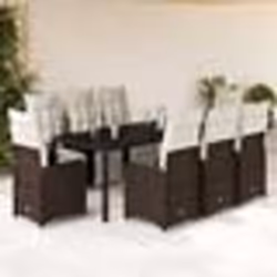 vidaXL Ensemble de bistro de jardin 9 pcs coussins marron poly rotin