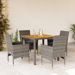 Vidaxl - Ensemble à manger de jardin et coussins 5 pcs gris rotin acacia