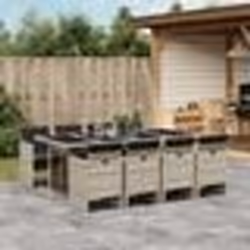 vidaXL Ensemble à manger de jardin et coussins 9 pcs gris clair rotin